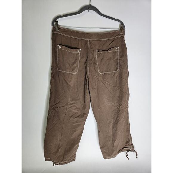 Fresh Produce Womens Brown Capri Cargo Hiking Outdoors Pants Sz Large - Picture 2 of 6